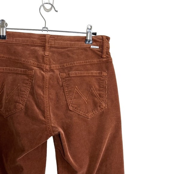 MOTHER | The Stunner Ankle Fray Hopscotch Pants Brown Cropped Button Fly - Picture 7 of 10